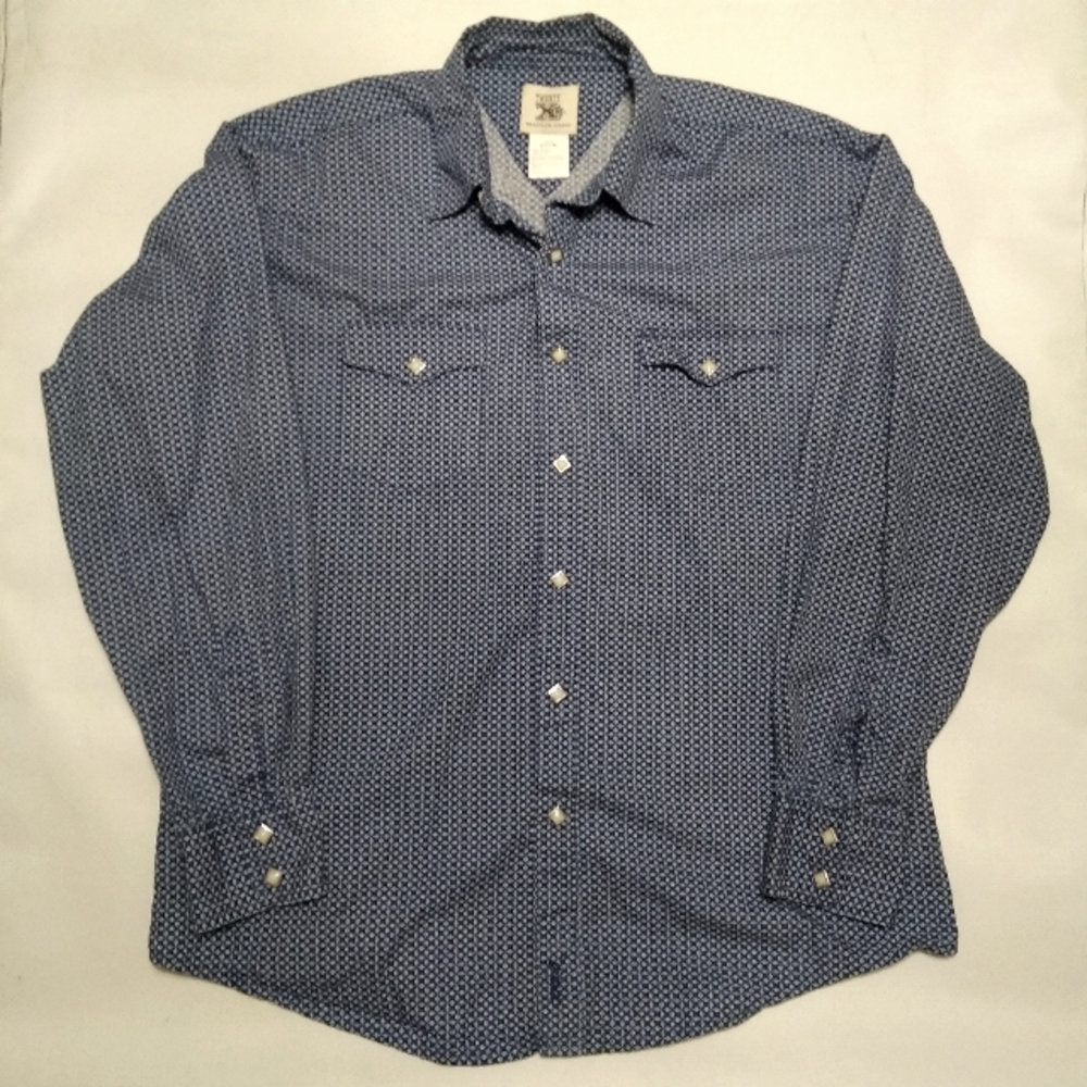 Wrangler Western Diamond Pearl Snap Shirt Men's Large